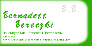bernadett bereczki business card